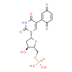 ChemSpider 2D Image | 2'-Deoxy-5-(3,6-dioxo-1,4-cyclohexadien-1-yl)uridine 5'-(dihydrogen phosphate) | C15H15N2O10P
