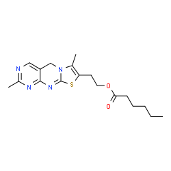 ChemSpider 2D Image | 2-(2,7-Dimethyl-5H-pyrimido[4,5-d][1,3]thiazolo[3,2-a]pyrimidin-8-yl)ethyl hexanoate | C18H24N4O2S