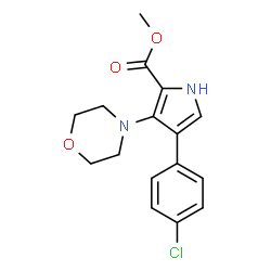 ChemSpider 2D Image | Methyl 4-(4-chlorophenyl)-3-(4-morpholinyl)-1H-pyrrole-2-carboxylate | C16H17ClN2O3