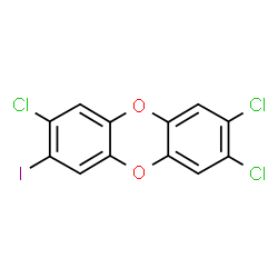 ChemSpider 2D Image | 2,3,7-Trichloro-8-iodooxanthrene | C12H4Cl3IO2