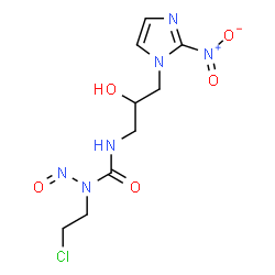 ChemSpider 2D Image | 1-(2-Chloroethyl)-3-[2-hydroxy-3-(2-nitro-1H-imidazol-1-yl)propyl]-1-nitrosourea | C9H13ClN6O5