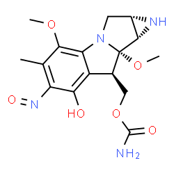 ChemSpider 2D Image | [(1aS,8R,8aS,8bS)-7-Hydroxy-4,8a-dimethoxy-5-methyl-6-nitroso-1,1a,2,8,8a,8b-hexahydroazireno[2',3':3,4]pyrrolo[1,2-a]indol-8-yl]methyl carbamate | C16H20N4O6