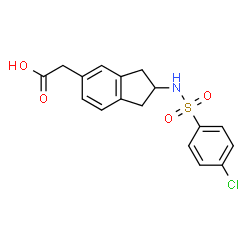 ChemSpider 2D Image | (2-{[(4-Chlorophenyl)sulfonyl]amino}-2,3-dihydro-1H-inden-5-yl)acetic acid | C17H16ClNO4S
