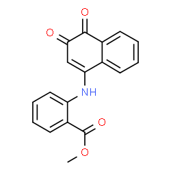 ChemSpider 2D Image | Methyl 2-[(3,4-dioxo-3,4-dihydro-1-naphthalenyl)amino]benzoate | C18H13NO4
