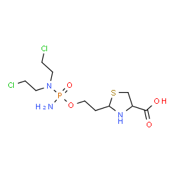 ChemSpider 2D Image | 2-[2-({Amino[bis(2-chloroethyl)amino]phosphoryl}oxy)ethyl]-1,3-thiazolidine-4-carboxylic acid | C10H20Cl2N3O4PS