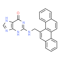 ChemSpider 2D Image | 2-[(5-Chrysenylmethyl)amino]-3,7-dihydro-6H-purin-6-one | C24H17N5O