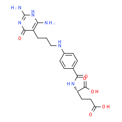 ChemSpider 2D Image | N-(4-{[3-(2,4-Diamino-6-oxo-1,6-dihydro-5-pyrimidinyl)propyl]amino}benzoyl)-L-glutamic acid | C19H24N6O6