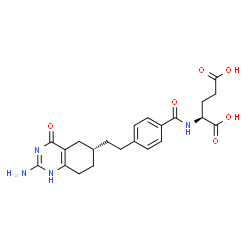 ChemSpider 2D Image | N-(4-{2-[(6R)-2-Amino-4-oxo-1,4,5,6,7,8-hexahydro-6-quinazolinyl]ethyl}benzoyl)-L-glutamic acid | C22H26N4O6