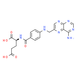 ChemSpider 2D Image | N-(4-{[(4-Amino-6-pteridinyl)methyl]amino}benzoyl)-L-glutamic acid | C19H19N7O5