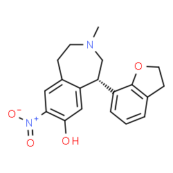ChemSpider 2D Image | (5S)-5-(2,3-Dihydro-1-benzofuran-7-yl)-3-methyl-8-nitro-2,3,4,5-tetrahydro-1H-3-benzazepin-7-ol | C19H20N2O4