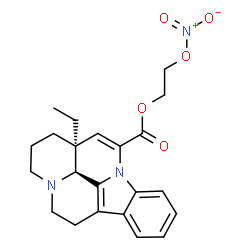 ChemSpider 2D Image | 2-(Nitrooxy)ethyl (3alpha,16alpha)-eburnamenine-14-carboxylate | C22H25N3O5