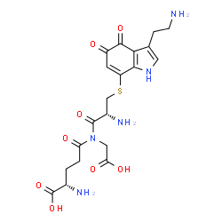 ChemSpider 2D Image | S-[3-(2-Aminoethyl)-4,5-dioxo-4,5-dihydro-1H-indol-7-yl]-L-cysteinyl-N-L-gamma-glutamylglycine | C20H25N5O8S