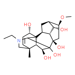 ChemSpider 2D Image | (1alpha,6beta,10alpha,13alpha,14alpha,16beta,17xi)-20-Ethyl-16-methoxy-4-methylaconit-2-ene-1,6,7,8,14-pentol | C22H33NO6