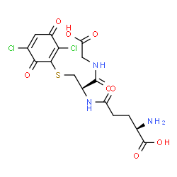 ChemSpider 2D Image | gamma-Glutamyl-S-(2,5-dichloro-3,6-dioxo-1,4-cyclohexadien-1-yl)-L-cysteinylglycine | C16H17Cl2N3O8S