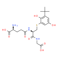 ChemSpider 2D Image | L-gamma-Glutamyl-S-[2,5-dihydroxy-3-(2-methyl-2-propanyl)phenyl]-L-cysteinylglycine | C20H29N3O8S