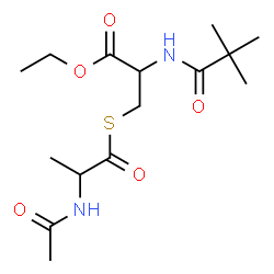 ChemSpider 2D Image | Ethyl S-(2-acetamidopropanoyl)-N-(2,2-dimethylpropanoyl)cysteinate | C15H26N2O5S