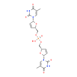 ChemSpider 2D Image | Bis{[(2S,5R)-5-(5-methyl-2,4-dioxo-3,4-dihydro-1(2H)-pyrimidinyl)-2,5-dihydro-2-furanyl]methyl} hydrogen phosphate | C20H23N4O10P