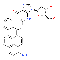 ChemSpider 2D Image | N-(3-Aminobenzo[pqr]tetraphen-6-yl)-2'-deoxyguanosine | C30H24N6O4