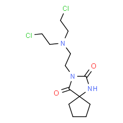 ChemSpider 2D Image | 3-{2-[Bis(2-chloroethyl)amino]ethyl}-1,3-diazaspiro[4.4]nonane-2,4-dione | C13H21Cl2N3O2
