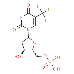 ChemSpider 2D Image | 2'-Deoxy-5-(trifluoromethyl)uridine 5'-(dihydrogen phosphate) | C10H12F3N2O8P