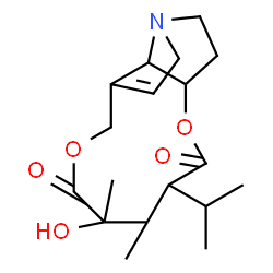 ChemSpider 2D Image | 5-Hydroxy-3-isopropyl-4,5-dimethyl-4,5,8,10,12,13,13a,13b-octahydro-2H-[1,6]dioxacycloundecino[2,3,4-gh]pyrrolizine-2,6(3H)-dione | C18H27NO5