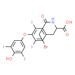 ChemSpider 2D Image | N-(Bromoacetyl)-O-(4-hydroxy-3,5-diiodophenyl)-3,5-diiodotyrosine | C17H12BrI4NO5