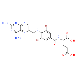 ChemSpider 2D Image | N-(3,5-Dibromo-4-{[(2,4-diamino-6-pteridinyl)methyl]amino}benzoyl)-L-glutamic acid | C19H18Br2N8O5