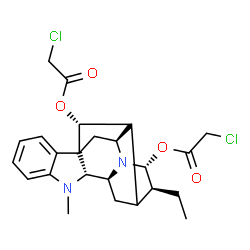 ChemSpider 2D Image | (16xi,17R,21alpha)-Ajmalan-17,21-diyl bis(chloroacetate) | C24H28Cl2N2O4