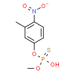 ChemSpider 2D Image | O-Methyl O-(3-methyl-4-nitrophenyl) hydrogen phosphorothioate | C8H10NO5PS