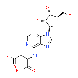 ChemSpider 2D Image | N-[9-(alpha-D-Ribofuranosyl)-9H-purin-6-yl]-L-aspartic acid | C14H17N5O8