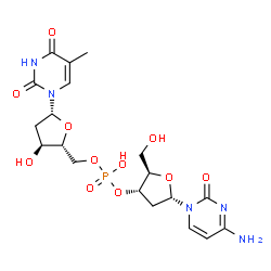 ChemSpider 2D Image | [(2R,3S,5S)-5-(4-amino-2-oxo-pyrimidin-1-yl)-2-(hydroxymethyl)tetrahydrofuran-3-yl] [(2R,3S,5R)-3-hydroxy-5-(5-methyl-2,4-dioxo-pyrimidin-1-yl)tetrahydrofuran-2-yl]methyl hydrogen phosphate | C19H26N5O11P