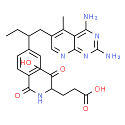 ChemSpider 2D Image | N-{4-[1-(2,4-Diamino-5-methylpyrido[2,3-d]pyrimidin-6-yl)-2-butanyl]benzoyl}glutamic acid | C24H28N6O5