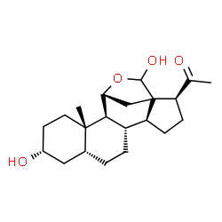 ChemSpider 2D Image | (3alpha,5beta,11alpha,13xi)-3,18-Dihydroxy-11,18-epoxypregnan-20-one | C21H32O4