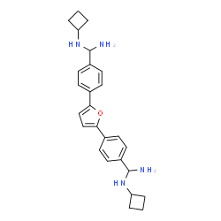 ChemSpider 2D Image | (2,5-Furandiyldi-4,1-phenylene)bis(N-cyclobutylmethanediamine) | C26H32N4O