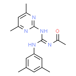 ChemSpider 2D Image | N-[N-(3,5-dimethylphenyl)-N'-(4,6-dimethylpyrimidin-2-yl)carbamimidoyl]acetamide | C17H21N5O