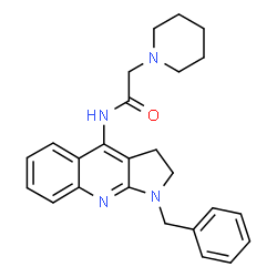 ChemSpider 2D Image | N-(1-Benzyl-2,3-dihydro-1H-pyrrolo[2,3-b]quinolin-4-yl)-2-(1-piperidinyl)acetamide | C25H28N4O