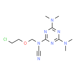 ChemSpider 2D Image | [4,6-Bis(dimethylamino)-1,3,5-triazin-2-yl][(2-chloroethoxy)methyl]cyanamide | C11H18ClN7O