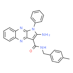 ChemSpider 2D Image | 2-Amino-N-(4-methylbenzyl)-1-phenyl-1H-pyrrolo[2,3-b]quinoxaline-3-carboxamide | C25H21N5O