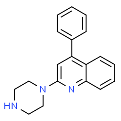 ChemSpider 2D Image | 4-Phenyl-2-(1-piperazinyl)quinoline | C19H19N3