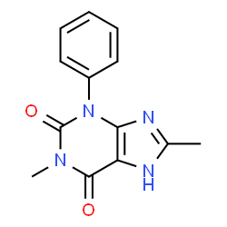 ChemSpider 2D Image | 1,8-Dimethyl-3-phenyl-3,7-dihydro-1H-purine-2,6-dione | C13H12N4O2