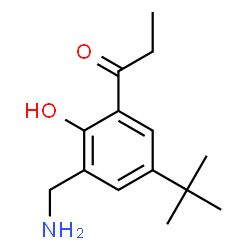 ChemSpider 2D Image | 1-[3-(Aminomethyl)-2-hydroxy-5-(2-methyl-2-propanyl)phenyl]-1-propanone | C14H21NO2