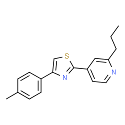 ChemSpider 2D Image | 2-(2-propylpyridin-4-yl)-4-(p-tolyl)thiazole | C18H18N2S