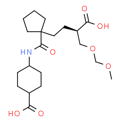 ChemSpider 2D Image | 4-[({1-[(3S)-3-Carboxy-4-(methoxymethoxy)butyl]cyclopentyl}carbonyl)amino]cyclohexanecarboxylic acid | C20H33NO7