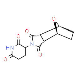ChemSpider 2D Image | (1R,2S,6R,7S)-4-(2,6-Dioxo-3-piperidinyl)-10-oxa-4-azatricyclo[5.2.1.0~2,6~]decane-3,5-dione | C13H14N2O5
