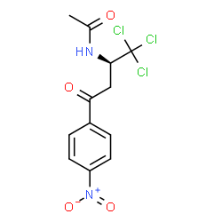 ChemSpider 2D Image | N-[(2R)-1,1,1-Trichloro-4-(4-nitrophenyl)-4-oxo-2-butanyl]acetamide | C12H11Cl3N2O4