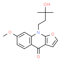 ChemSpider 2D Image | 9-(3-Hydroxy-3-methylbutyl)-7-methoxyfuro(2,3-b)quinolin-4(9H)-one | C17H19NO4