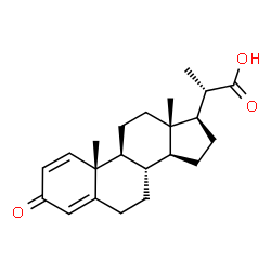 ChemSpider 2D Image | 3-oxo-23,24-bisnorchola-1,4-dien-22-oic acid | C22H30O3