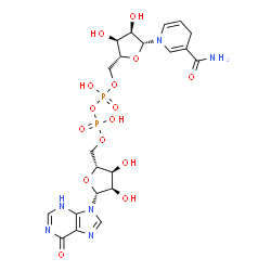 ChemSpider 2D Image | [[(2R,3S,4R,5R)-5-(3-carbamoyl-4H-pyridin-1-yl)-3,4-dihydroxy-tetrahydrofuran-2-yl]methoxy-hydroxy-phosphoryl] [(2R,3S,4R,5R)-3,4-dihydroxy-5-(6-oxo-3H-purin-9-yl)tetrahydrofuran-2-yl]methyl hydrogen phosphate | C21H28N6O15P2