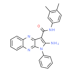 ChemSpider 2D Image | 2-Amino-N-(3,4-dimethylphenyl)-1-phenyl-1H-pyrrolo[2,3-b]quinoxaline-3-carboxamide | C25H21N5O