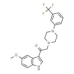ChemSpider 2D Image | 1-(5-Methoxy-1H-indol-3-yl)-2-[4-[3-(trifluoromethyl)phenyl]-1-piperazinyl]ethanone | C22H22F3N3O2